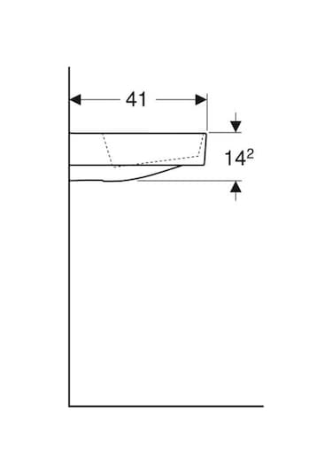 Geberit One Çanak Lavabo Yatay Çıkış 50 x 40 Batarya Delikli