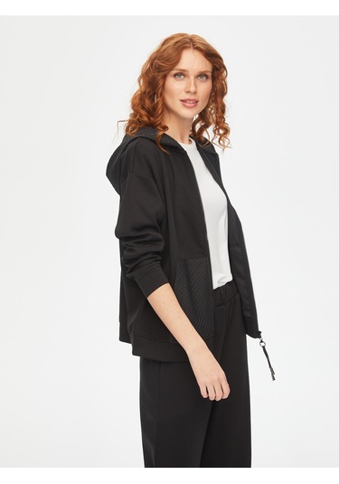 Kapitone Garnili Eşofman Üst 69271 U6927110 Siyah