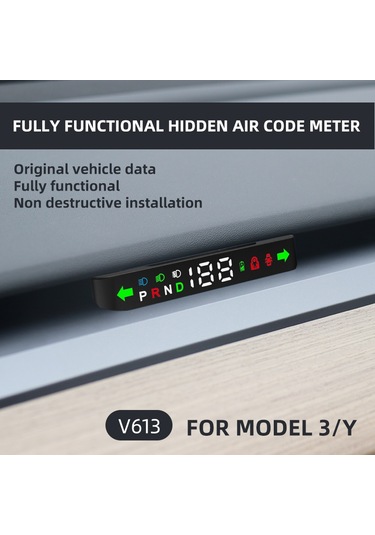 Reedark Model 3/y İçin Gizli Hud Gösterge - Hız, Vites, Sinyal Ve Pil Bilgileri