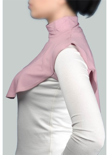 Altobeh Düz Balıkçı Yaka Boğazlı Penye Tesettür Kadın Yakalık Boyunluk - Koyu Pembe