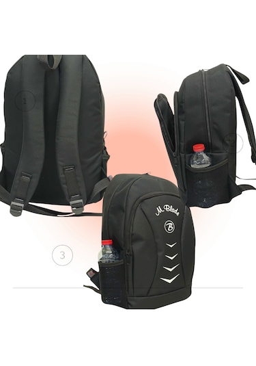 M.blade Geniş Hacimli Su Geçrmez Kumaş Okul Sırt Çantası Siyah