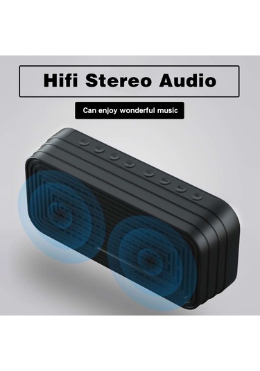 Geeksen Beyaz Mini Alarm Saat: Bluetooth Hoparlör, Fm Radyo, Ayna Ve 2 Alarm Özelliği - Usb İle Şarj Edilebilir