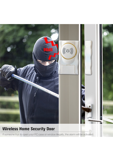 Neevoyu Ws-01 Model Ev Ofis Dükkan Kablosuz Pencere Kapı Alarm Sensörü 90db Sesli Giriş Koruma Cihazı