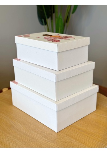 Gelin Kelebek Model Çeyiz Kutusu-3 Lü -gelin Kutusu-gelin Bohça Kutusu-gelin Hediye Kutusu