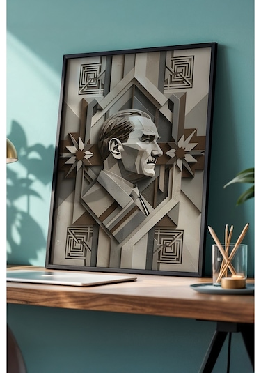 Huhuli Mustafa Kemal Atatürk Baskılı Tablo Huhu497