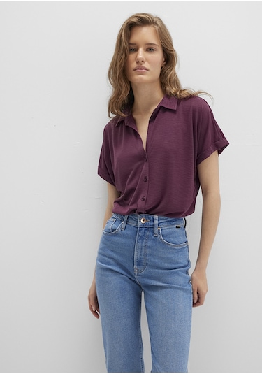 Mavi - Lux Touch Tencel Tm Mor Modal Gömlek 168081-70664 Mor