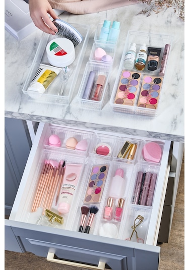 Bade 14 Parça Çekmece İçi Kaşıklık Düzenleyici Organizer - Çatal Şeffaf