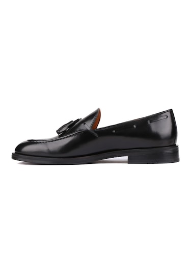 Shoetyle - Siyah Açma Deri Püsküllü Erkek Klasik Ayakkabı 250-7951-836-siyah
