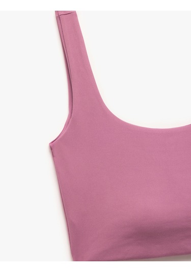 Koton Sporcu Sütyeni U Yaka Yumuşak Tuşe Kaplı Kolsuz İnterlok Pembe 5wak30079nk Gül Gülkurusu