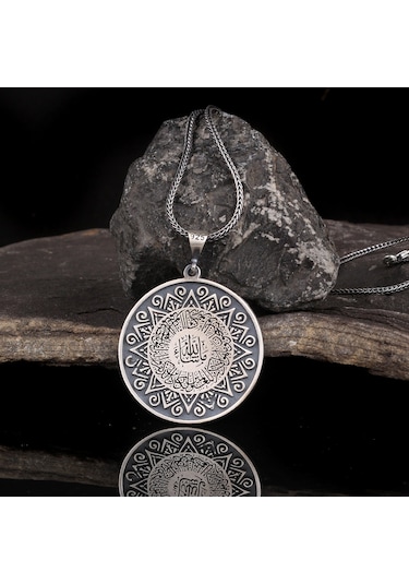 Ayetel Kürsi Yazılı Model 925 Ayar Gümüş Kolye