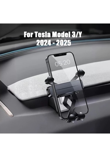 Honeybeeshop Tesla Model 3/y 2017-2025 Uyumlu Model 3/y 2024-2025 Yerçekimli Araba Telefon Tutucu Montajlı