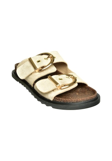 Fox Shoes U267732702 Bej Süet Kadın Terlik Bej-süet
