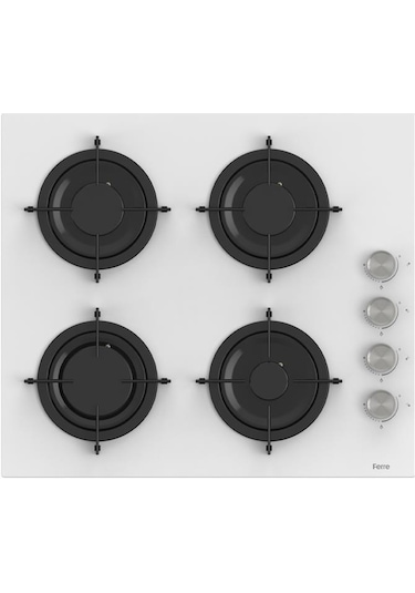 Ferre Fryart CS Serisi XE63CB - CS206 - D064 Beyaz Cam Ankastre Set