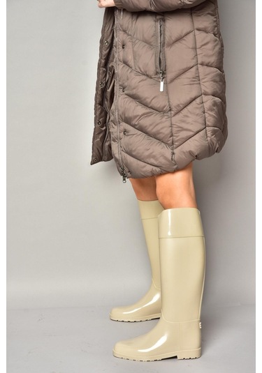 Fox Shoes T858712109 Bej Yağmur Çizmesi Bej-suni Deri Bej