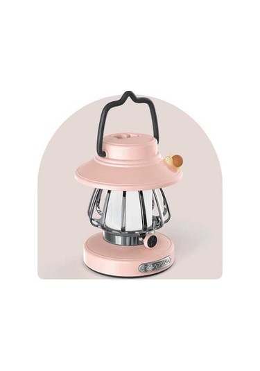Maoyaya Retro Taşınabilir Kamp Lambası - Açık Alan, Masa Ve Atmosfer Işığı Pembe Pembe