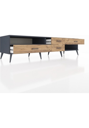 Kronos Tv Ünitesi Tek Raflı 4 Çekmeceli 220x59x51 Antrasit-antrasit/çam Antrasıt/atlas Çam - Antrasıt Kronos Tv Ünitesi Tek Raflı 4 Çekmeceli 220x59x51 Antrasit-antrasit/çam Antrasıt/atlas Çam - Antrasıt