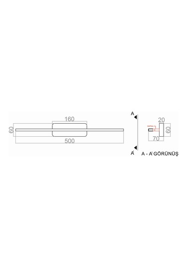Tablo Aplik Oynar Başlı Led Siyah
