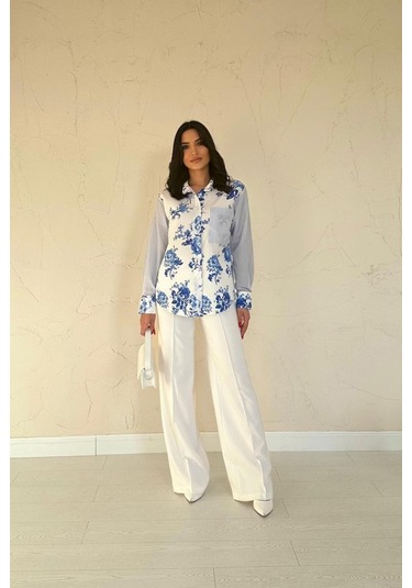 The İstanbul Mavi Garnili Gömlek Mavi