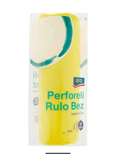 Perforeli Sarı Temizlik Bezi 27 Cm - 33 Cm - 30 Yaprak