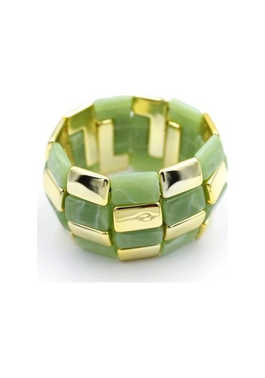 Lastikli Taşlı Bilezik - Yeşil Çok Renkli