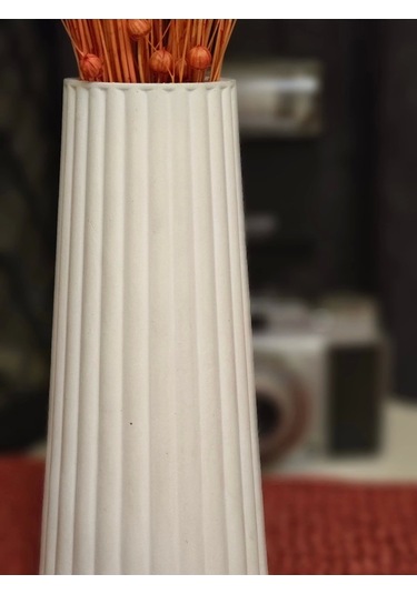 Beyaz Iskandinav Vazo 20cm Çok Renkli