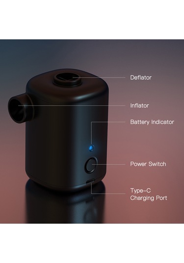 Ximistore9 Mavi Abs Çift Kullanimli Taşınabilir Elektrikli Hava Pompa - 15w 300l/dak 0.3psı Ipx4 Su Geçirmez