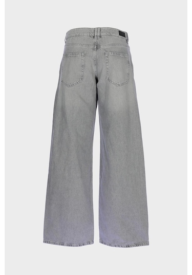 Weslie Gri Normal Bel Wideleg Patı Fermuarlı Jean Pantolon C 4530-209 Gri