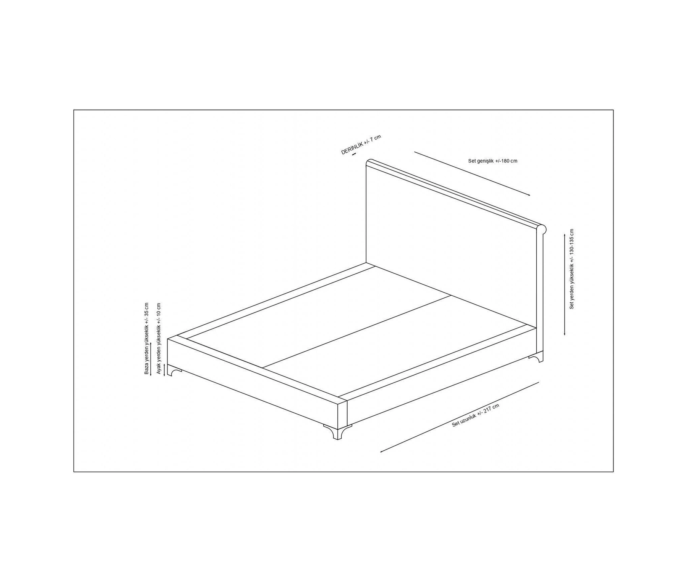 Deluxe Baza+başlık Antrasit 140x200 140 x 200 CM