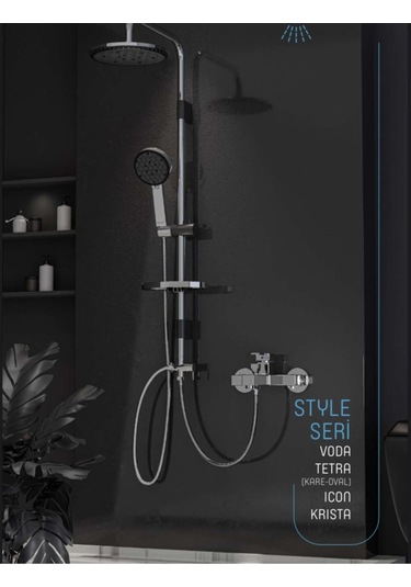 İsaoğlu Yapı Duş Sistemi Tepe Yağmurlamalı Batarya Dahil Set Oval Yuvarlak Robot Duş Başlığı Komple Set Diğer