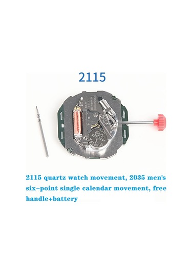 Xurunkeji 2115 Saat Hareketi + Sap + Pil 2035 Erkek Tek Takvim Altı Noktalı Elektronik Kuvars Saat Hareketi Değişimi Gümüş