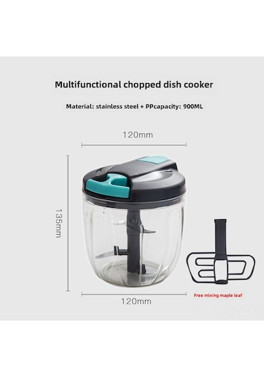 Youmex Manuel Sarımsak Dilimleyici, Biber Ve Soğan Ezici - 900ml Büyük Hacimli, 5 Bıçaklı Ve Karıştırıcıyla Donatılmış, Sürekli Kullanım Dayanıklı Mutfak Aleti Gri Gri