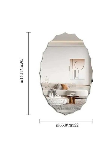 Pazly Akrilik Oval Ayna Duvar Çıkartması - Kendinden Yapışkanlı Şık Dekor