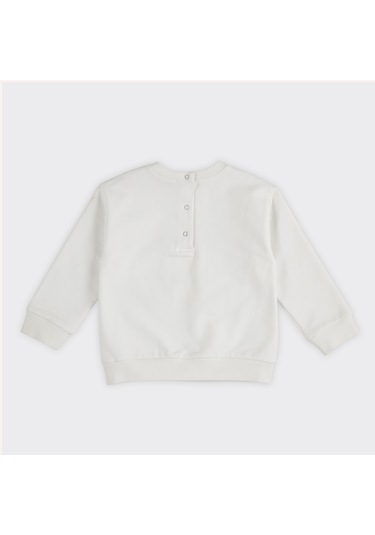 Kız Çocuk Baskılı Sweatshirt Ekru 2421gb08024-4923 001