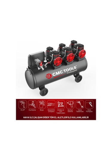Cmc Cmc-0914 100 Litre Sessiz Yağsız Hava Kompresörü 6 Hp