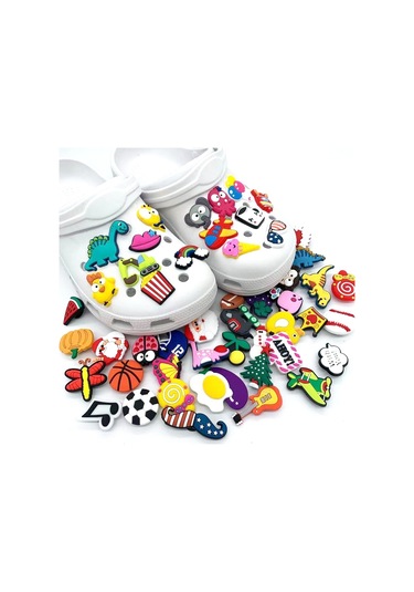 50 Adet Crocs Uyumlu Karikatür Ayakkabı Terlik Aksesuar