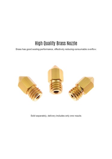 Flybuy 0.2mm Çıkış Çapı Aibecy 3d Yazıcı Nozulu, 1.75mm Filament Uyumlu, Cr-10 & Ender-3 İçin M6 Pirinç Malzeme