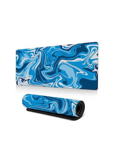 Cbtx 300 X 800 X 3mm Soyut Sıvı Desenli Kauçuk Mouse Pad Büyük Kaymaz Mouse Mat - Stil F