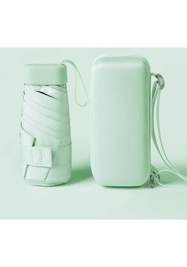 Yystore Kadın Mini Güneş Şemsiyesi + Taşıma Kutusu Lml6848 Yeşil