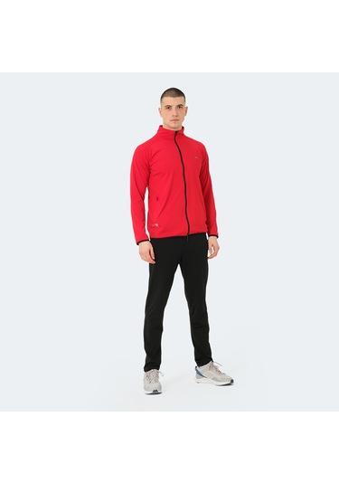 Slazenger ORRA IN Erkek Fermuarlı Dik Yaka Cepli Kırmızı Eşofman Takımı