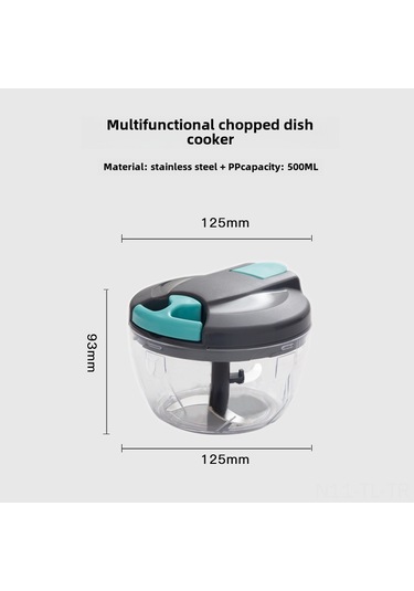 Hombey Manuel Sarımsak Dilimleyici - 500ml Gri 3 Bıçaklı, Zencefil Ve Soğan Hızlı Kırıcı, Dayanıklı Malzeme İle Mutfak Aleti Gri