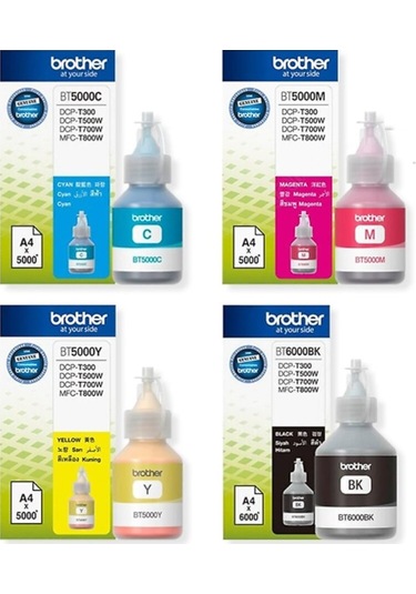 4 Adet (1 Takım) Brother Mürekkep Bt5000 C T300/T310/T50