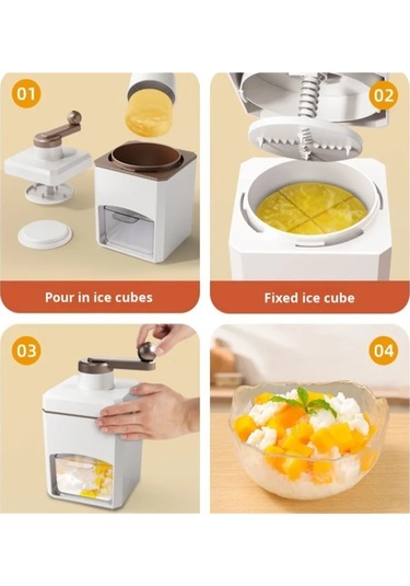 Jialan Dıy Buz Kırıcı Kolu Taşınabilir Manuel Buz Slush Makinesi Beyaz