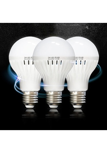 Sones E27 Led Ses/ışık Kontrol Ampulü Merdiven Koridoru İnsan Vücudu Sensörlü Işık, Güç: 5w Yüksek Kalite