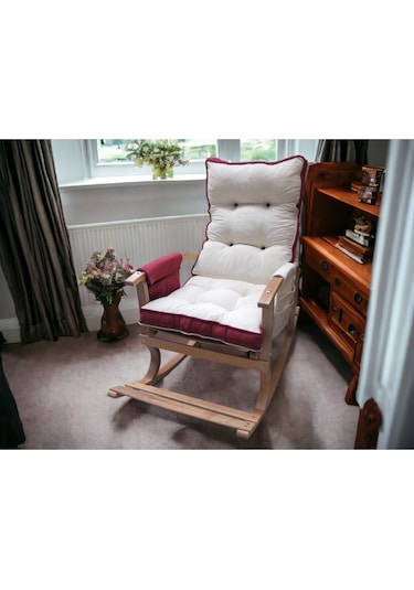 Yaren Home Dizayn Sallanan Sandalye Bordo Krem Bordo - Krem