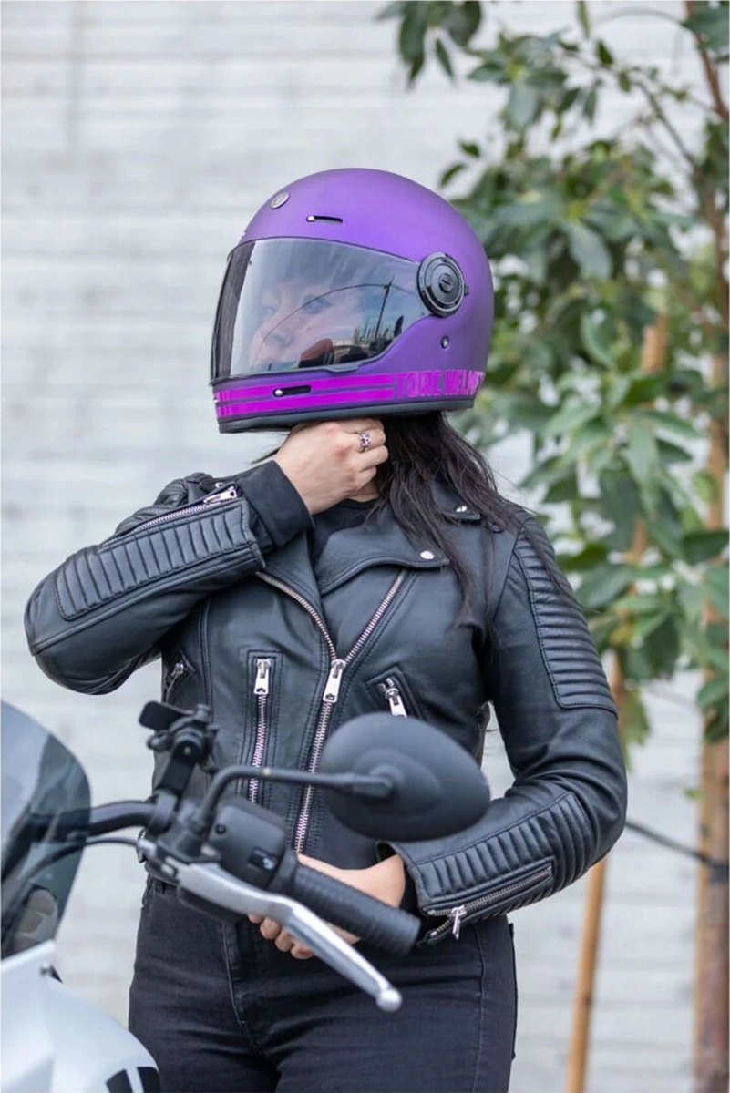 Torc T-1 Newport Cali Iridecent Kapalı Motosiklet Kaskı Mor