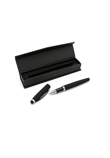 Kişiye Özel Atatürk Tasarımlı Hediye Kutulu Tükenmez Rubber Kalem Siyah