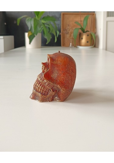 Kurukafa İskelet Mum Bordo 8 Cm