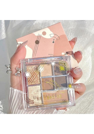 7 Renk Göz Farı Paleti İnci Mat Toprak Rengi Göz Farı Taşınabilir Parlak Uzun 16-earth Color 01