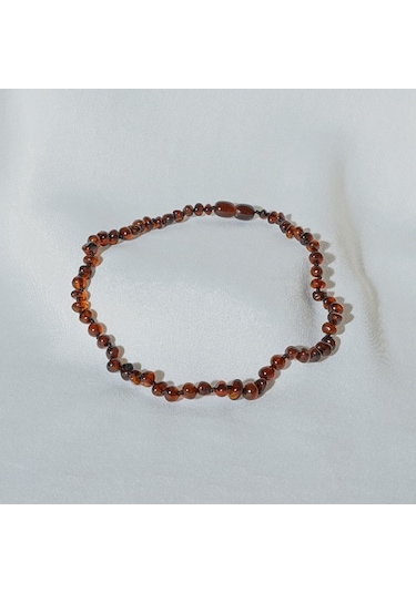 Koyu Vişne Kehribar Diş Kolyesi