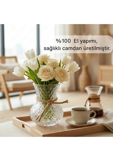 Selen Concept Kafes Model Küçük Vazo Şeffaf